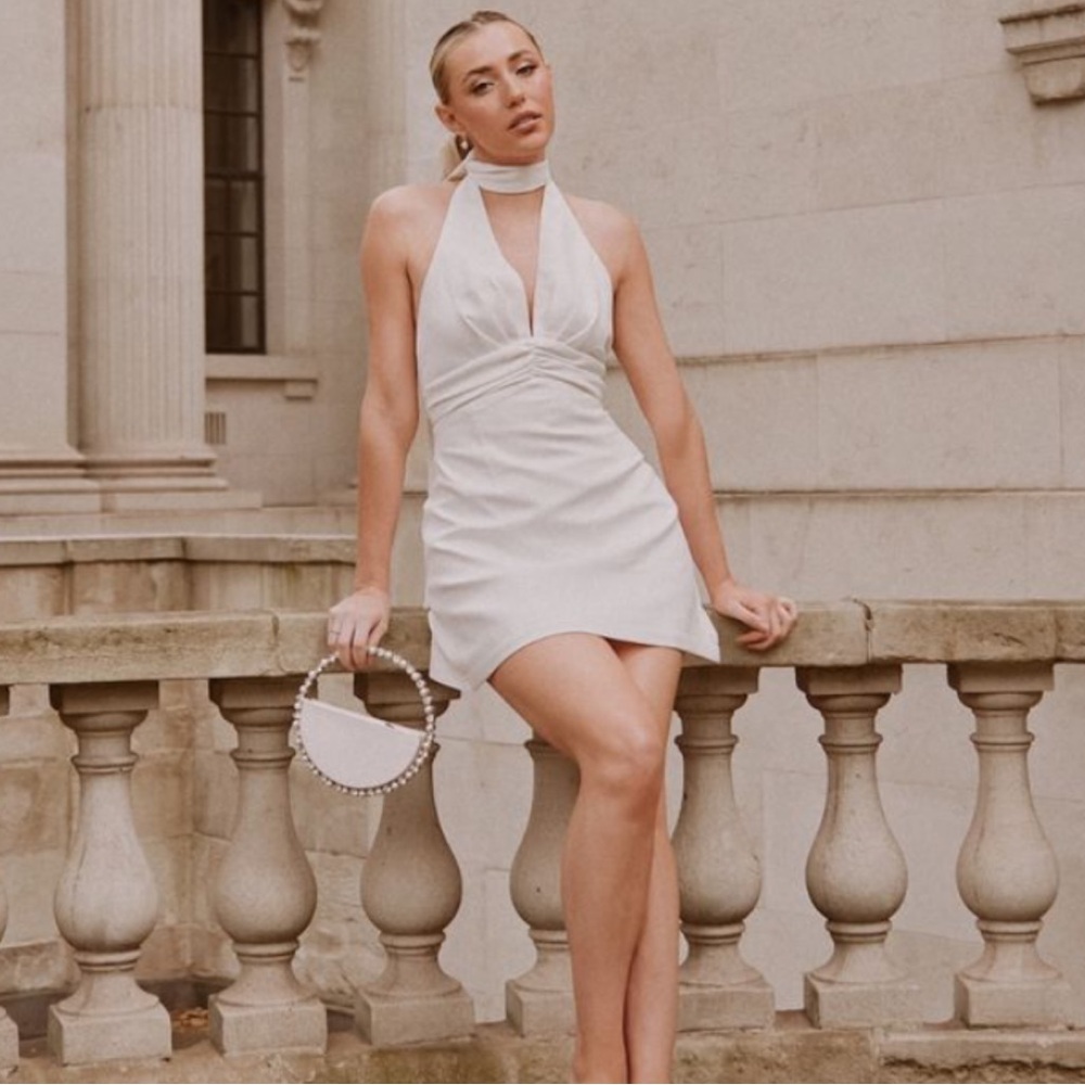 The Ultimate Muse Halter Neck Mini Dress | White
